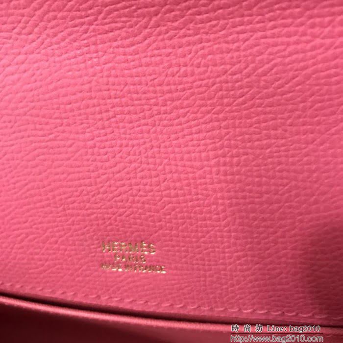 HERMES愛馬仕 凱莉包 mini kelly一代 唇膏粉epsom皮 夏天首選手包款 可手提肩背  Ama1328